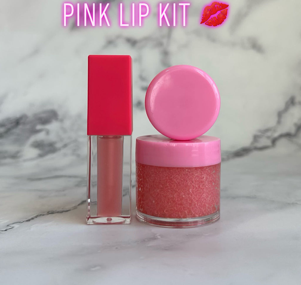 Glitter Lip Kit, Lip Gloss, Hot Pink, Lipstick, Glitter Lipstick